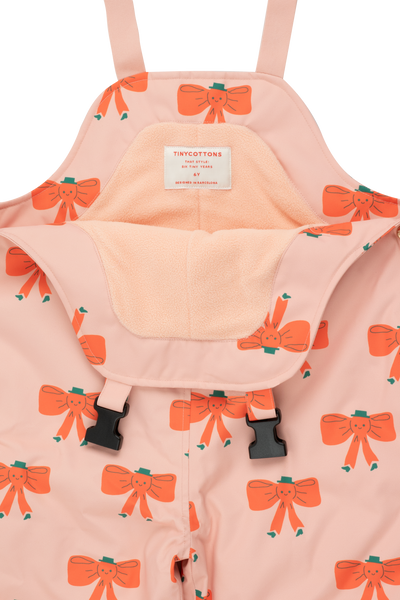 [TINY COTTONS] Tiny Bow Snow Dungarees- Peach