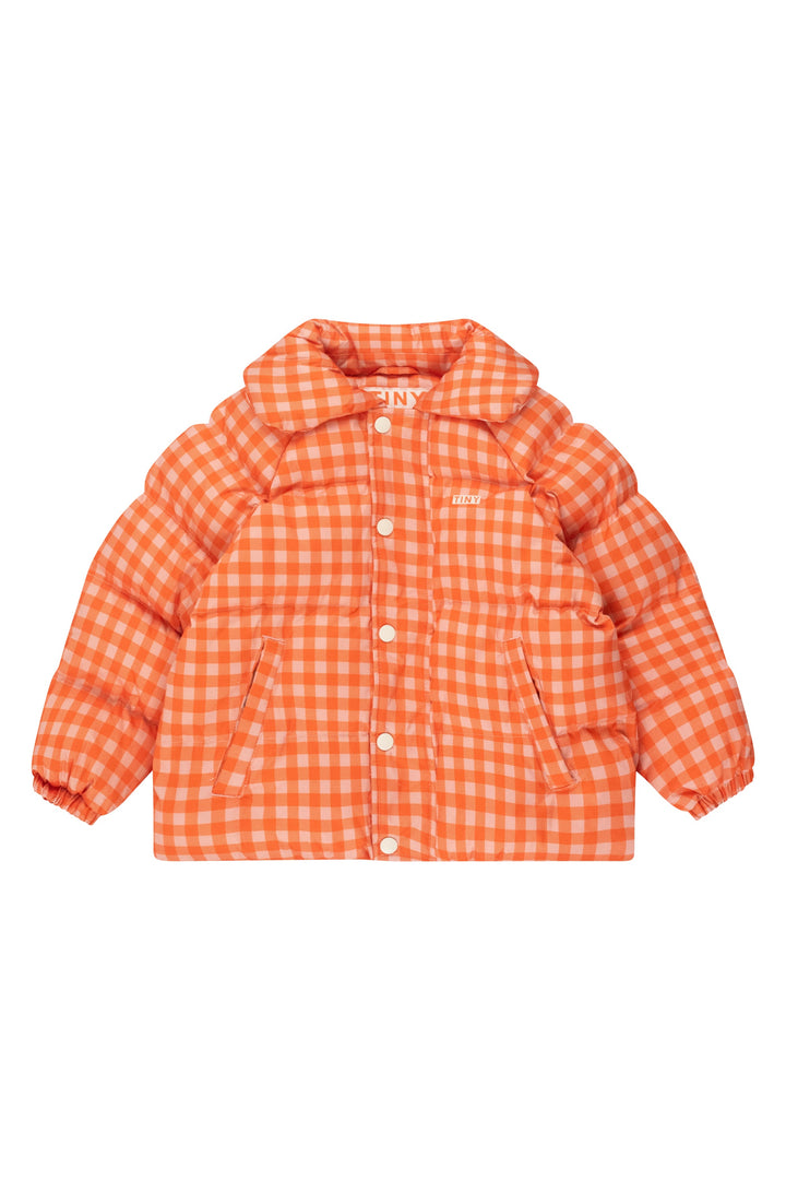 [TINYCOTTONS] Vichy Short Padded Jacket - Summer Red / Wild Rose
