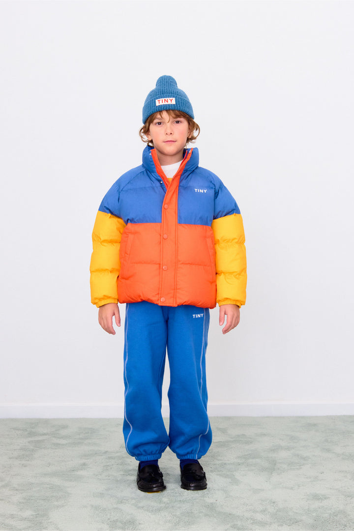 [TINYCOTTONS] Color Block Short Padded Jacket - Summer Red