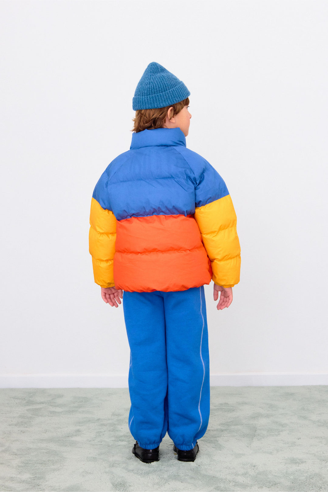 [TINYCOTTONS] Color Block Short Padded Jacket - Summer Red