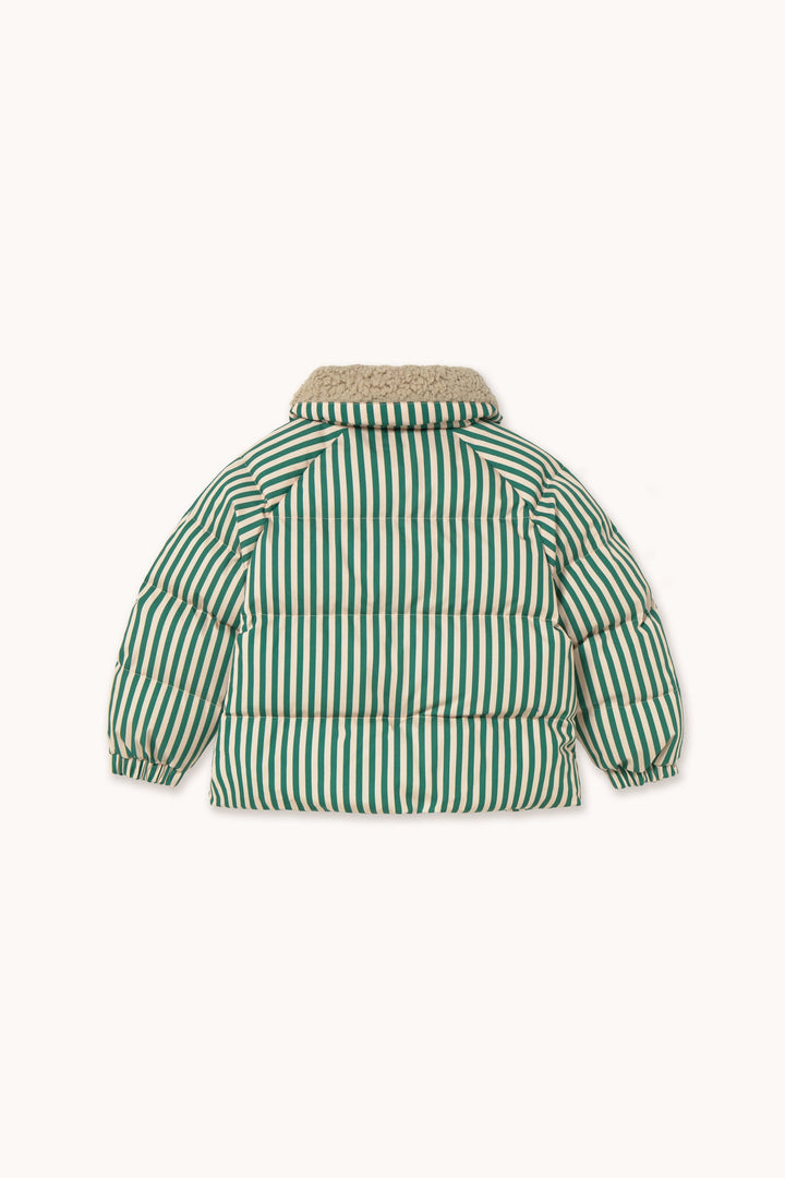 [TINYCOTTONS] Green Stripes Padded Jacket - Vanilla / Dark Green