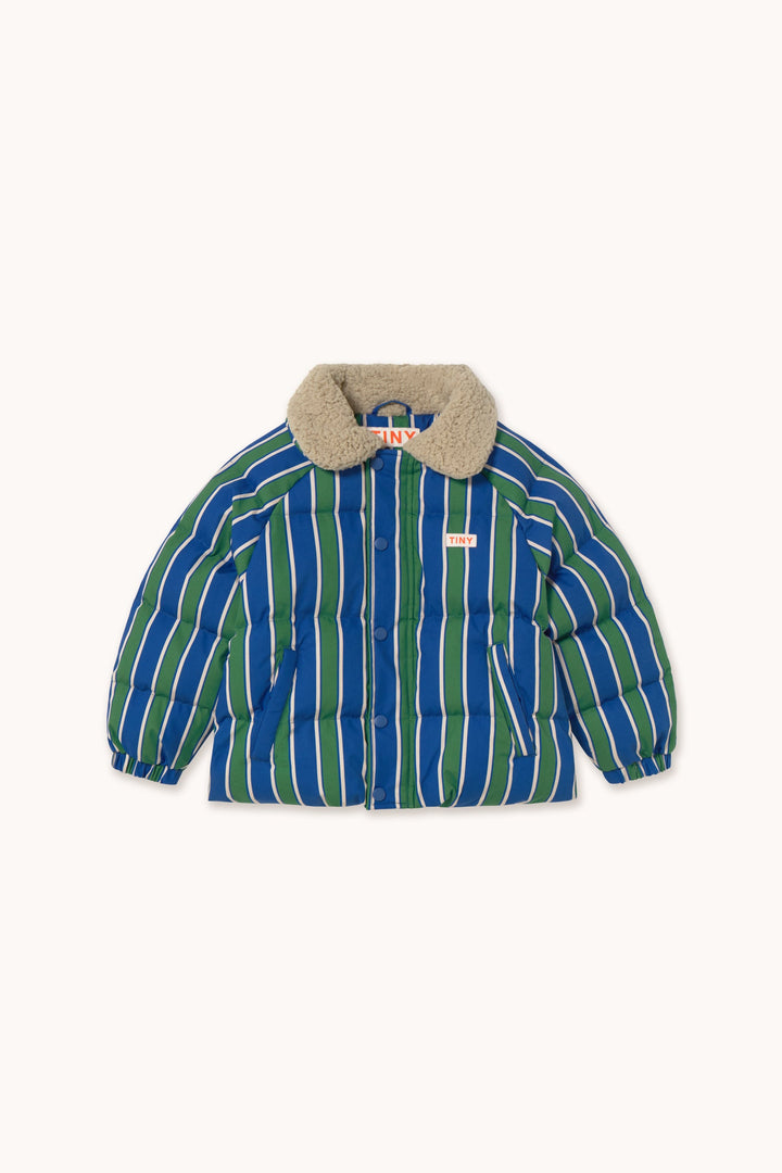 [TINYCOTTONS] Retro Stripes Padded Jacket - Dark Blue / Dark Green