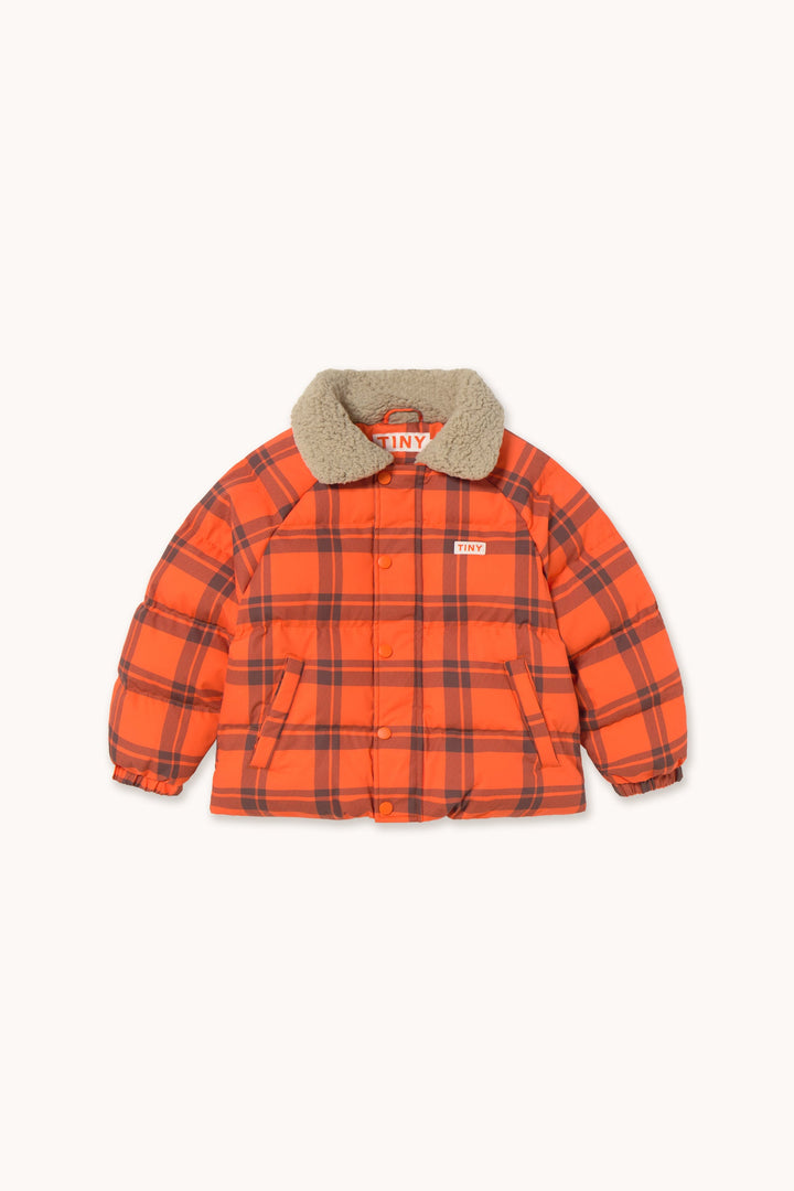 [TINYCOTTONS] Check Padded Jacket - Summer Red