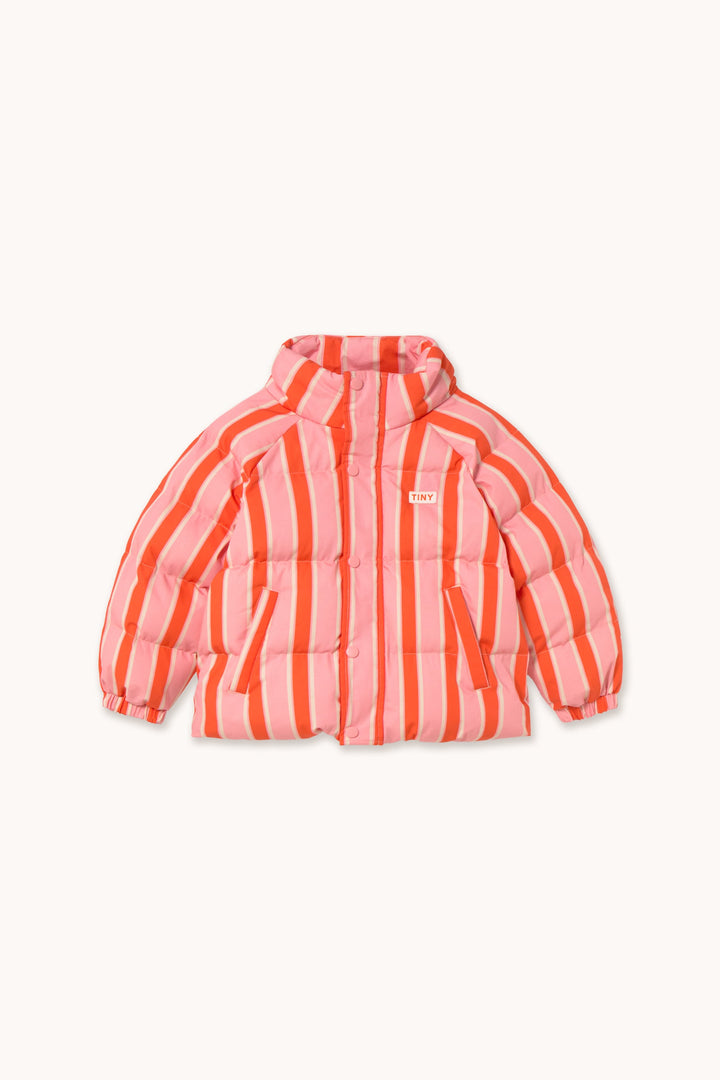 [TINYCOTTONS] Retro Stripes Padded Jacket - Summer Red / Pink