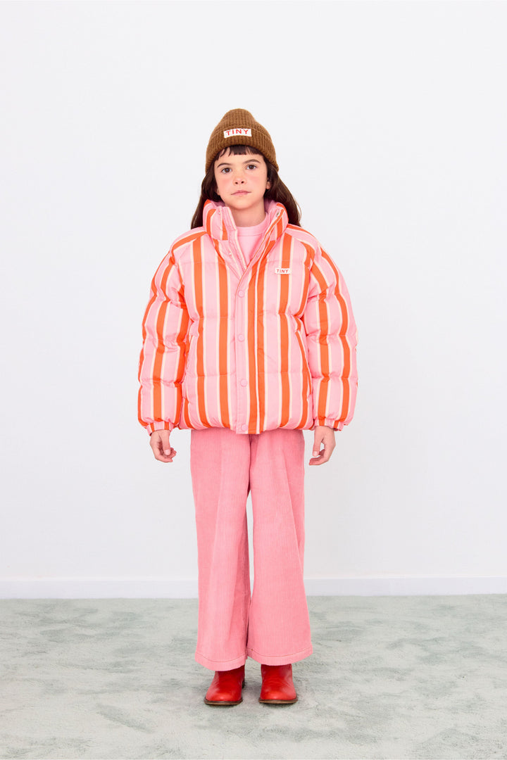 [TINYCOTTONS] Retro Stripes Padded Jacket - Summer Red / Pink