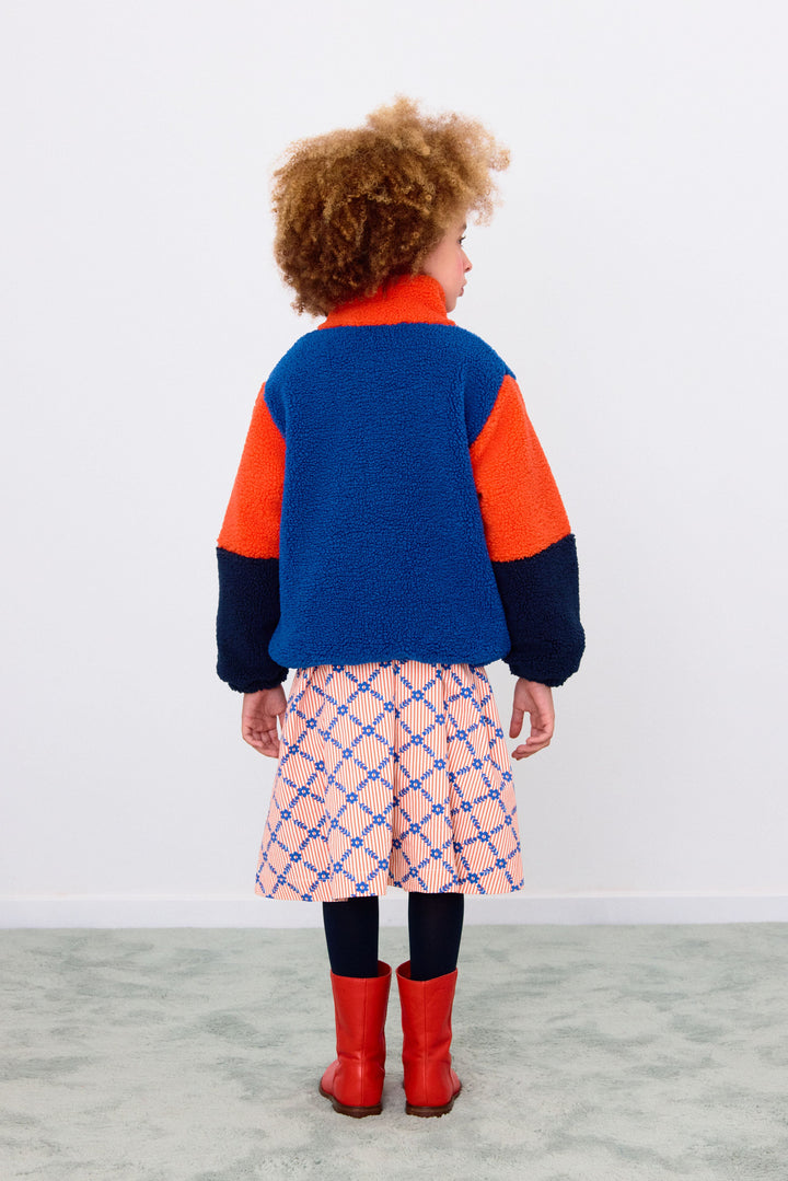 [TINYCOTTONS] Color Block Polar Sherpa Jacket - Summer Red