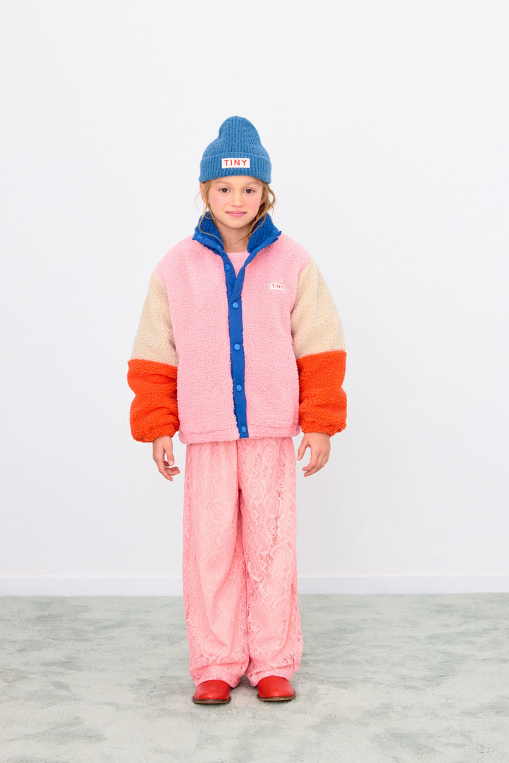 [TINYCOTTONS] Color Block Polar Sherpa Jacket - Dark Blue