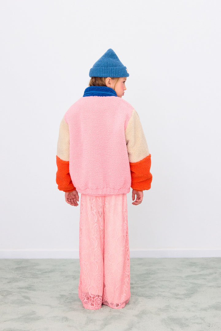 [TINYCOTTONS] Color Block Polar Sherpa Jacket - Dark Blue