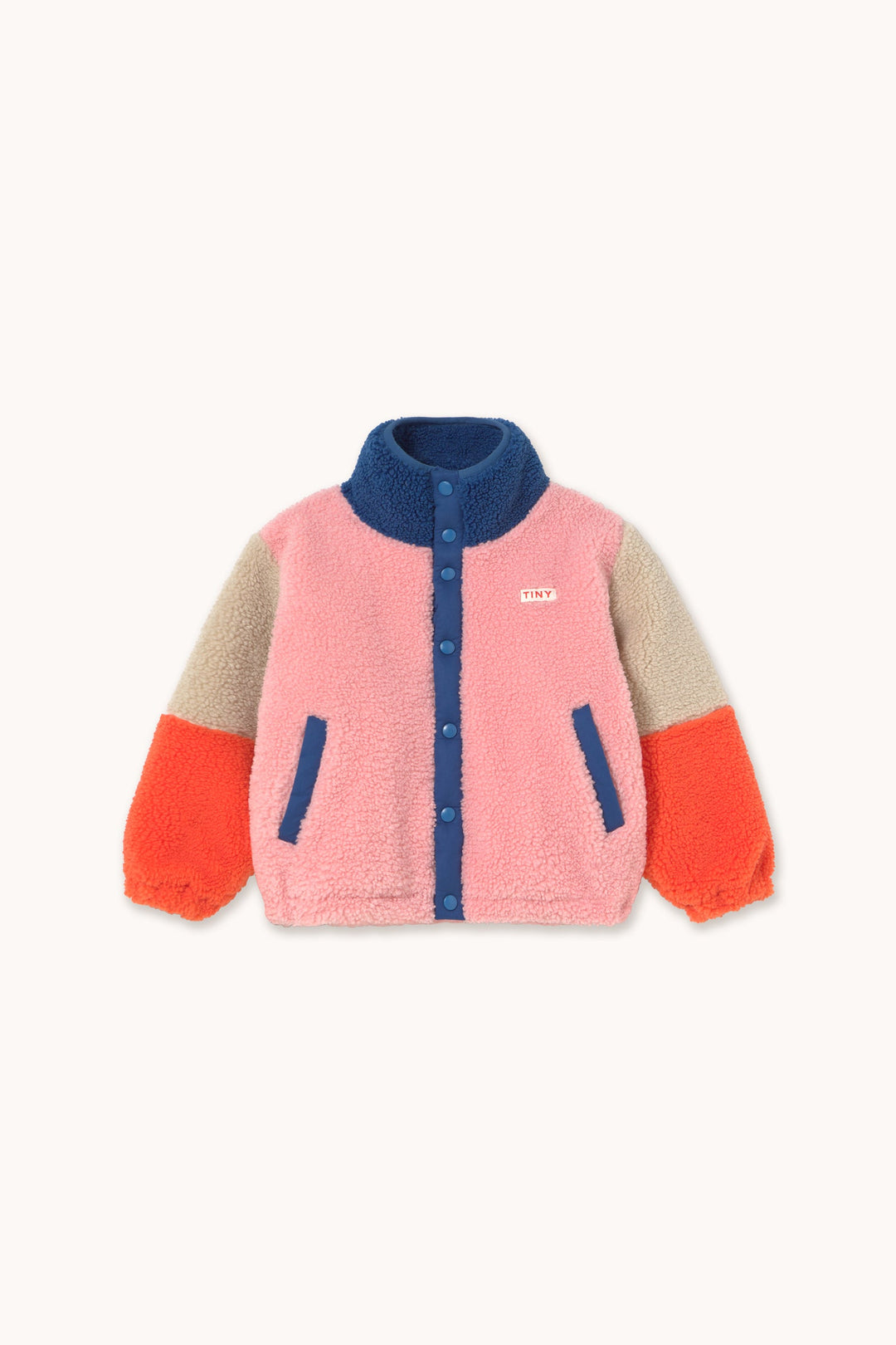 [TINYCOTTONS] Color Block Polar Sherpa Jacket - Dark Blue