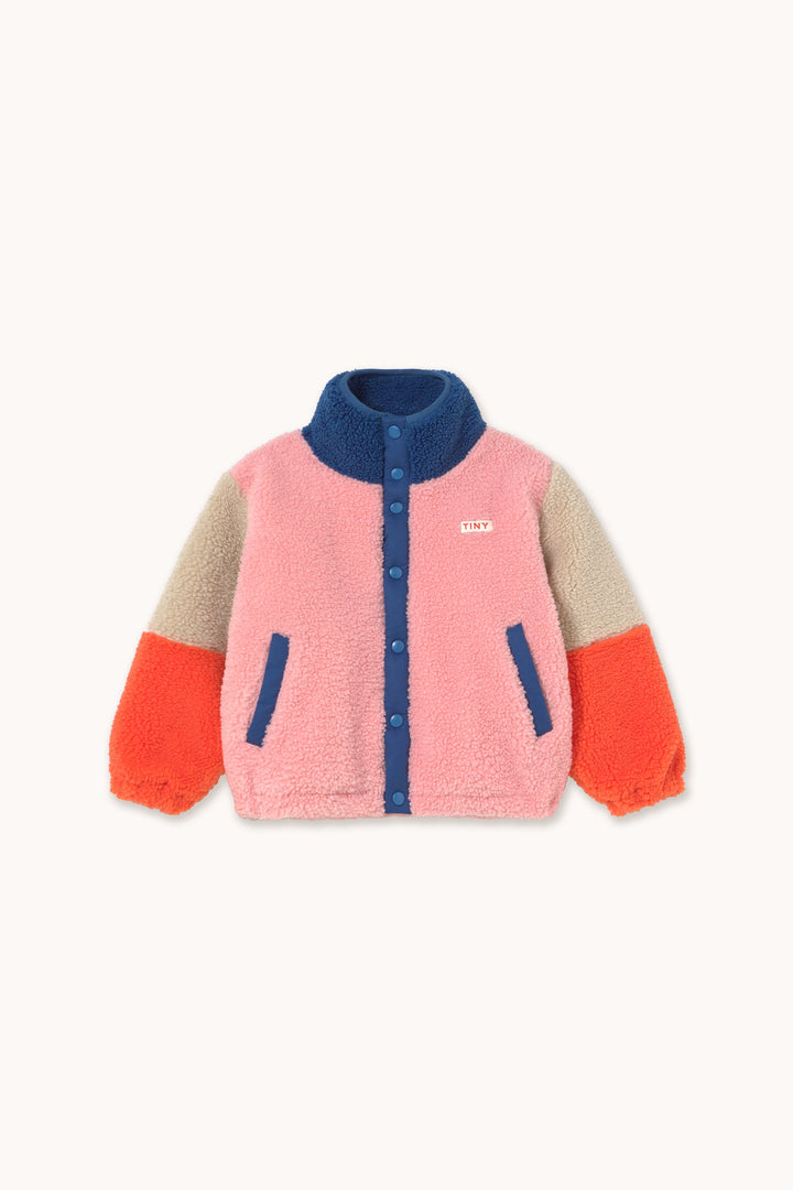 [TINYCOTTONS] Color Block Polar Sherpa Jacket - Dark Blue
