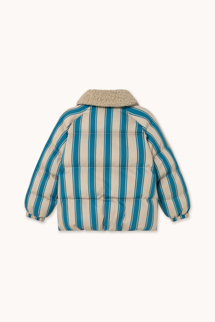 [TINYCOTTONS]Blue Retro Stripes Padded Jacket - Dark Vanilla