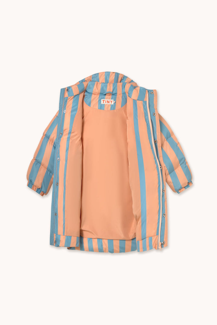 [TINYCOTTONS]Nude-Blue Stripes Padded Jacket - Dark Nude