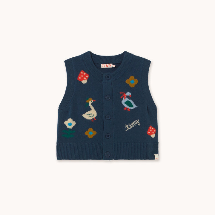 [Tinycottons]Winter Pond Vest - Ink Blue