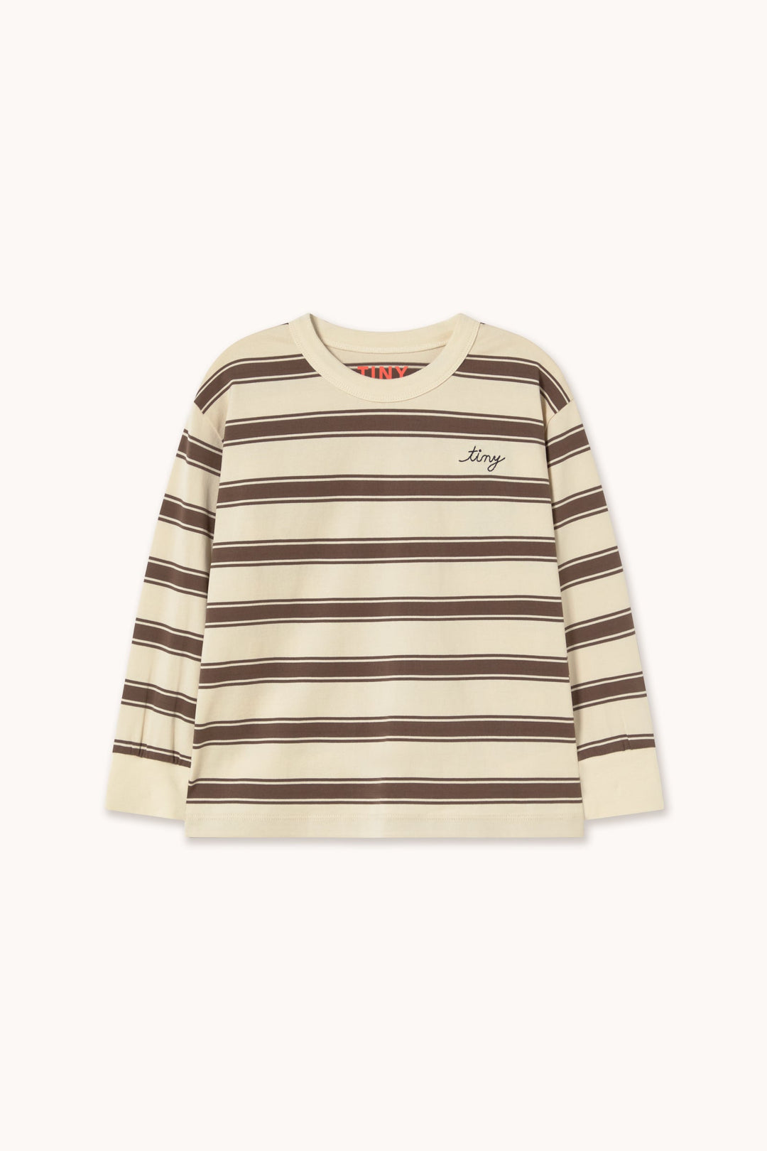 [TINYCOTTONS]Retro Stripes Sleeve Tee-Cacao