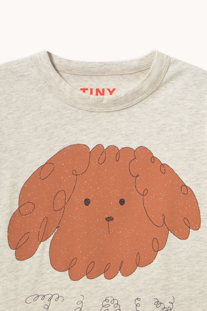 [TINYCOTTONS]Curly Dog Graphic Tee - Cream Heather