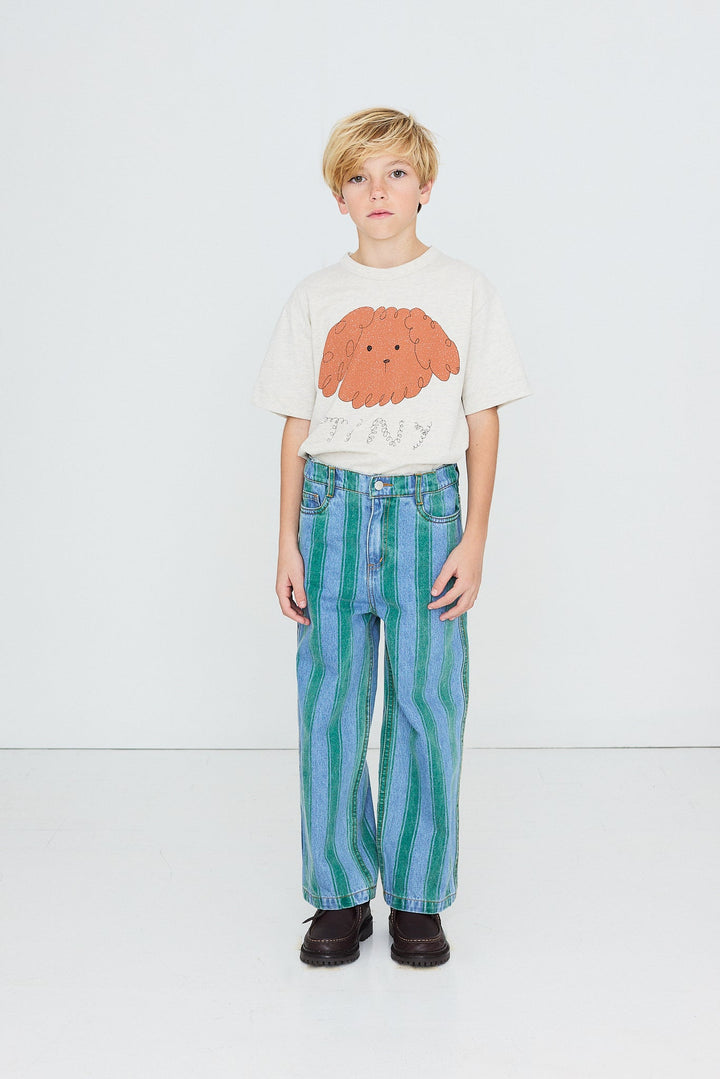 [TINYCOTTONS]Curly Dog Graphic Tee - Cream Heather