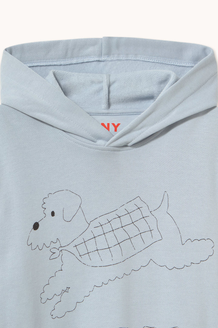 [TINYCOTTONS]Jump Dog Graphic Hoodie-Washed Blue