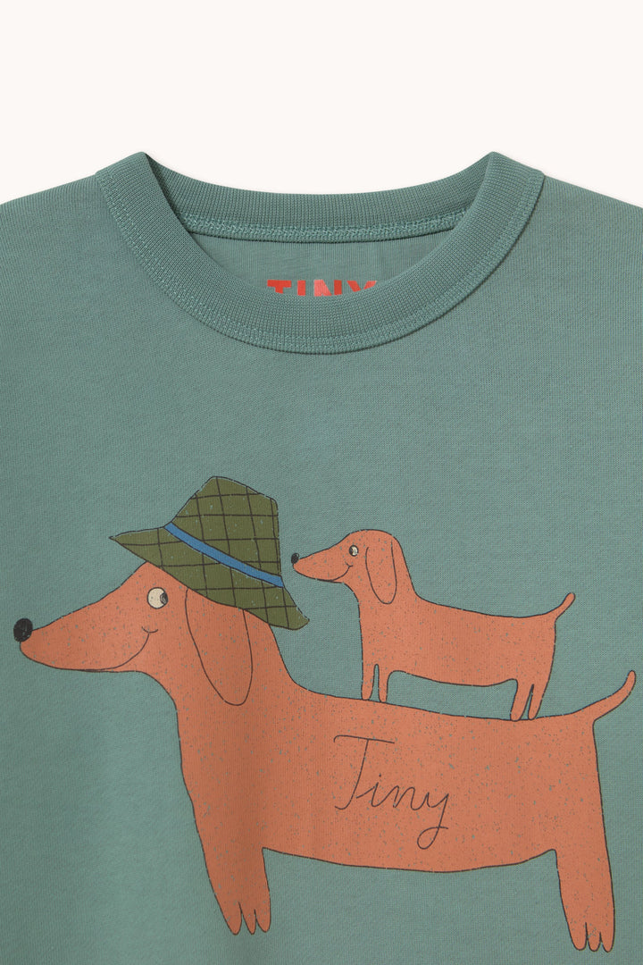 [TINYCOTTONS]Two Dogs Graphic Sweatshirt - Teal