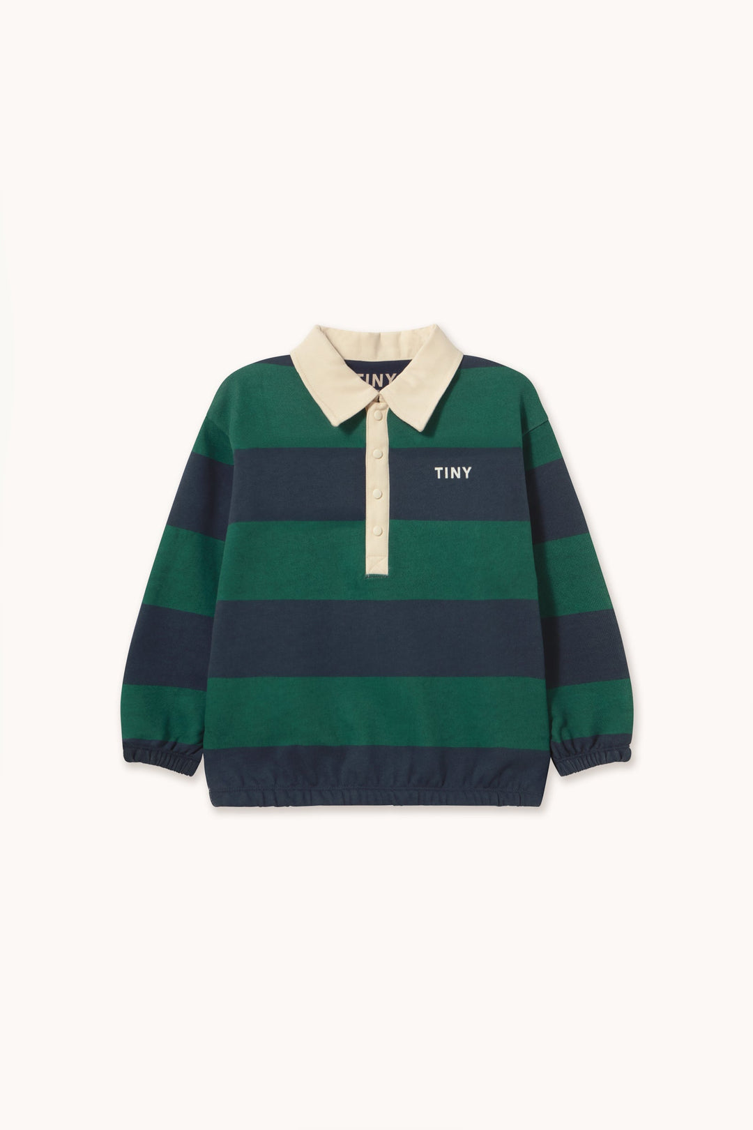 [TINYCOTTONS]Navy Stripes Polo Sweatshirt-Dark Green