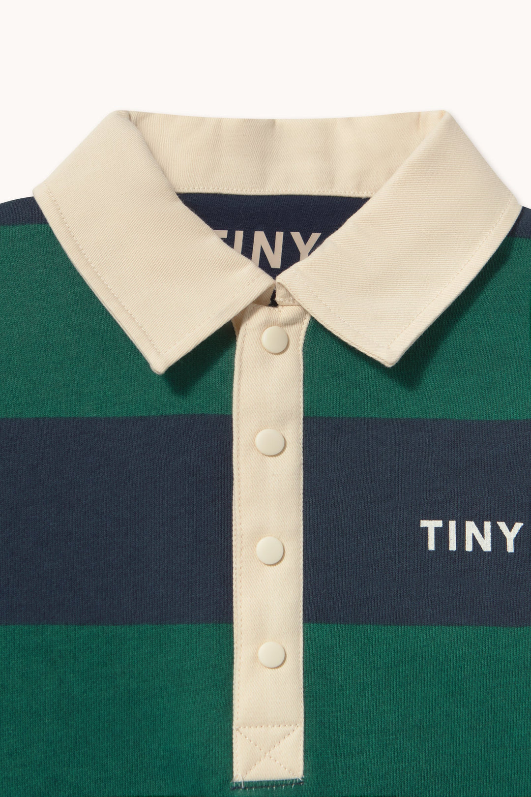 [TINYCOTTONS]Navy Stripes Polo Sweatshirt-Dark Green