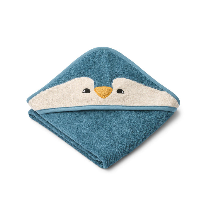 [Liewood] Albert Penguin Hooded Towel - Oceanview Mix