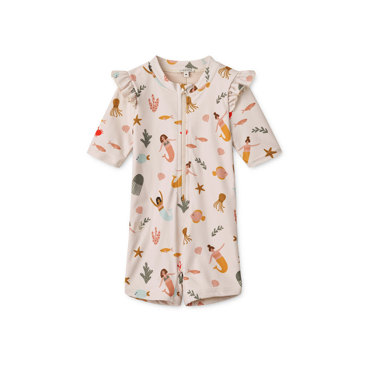 [Liewood] Amel Printed Swim Jumpsuit - Mermaids / Sandy