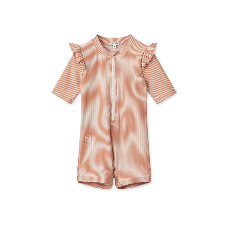 [Liewood] Amel Stripe Swim Jumpsuit - Y/D Stripe Tuscany Rose / Sandy