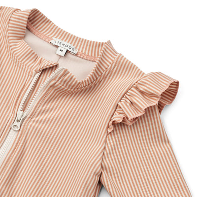[Liewood] Amel Stripe Swim Jumpsuit - Y/D Stripe Tuscany Rose / Sandy