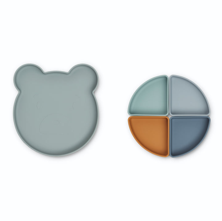[Liewood] Arne Divider Plate - Mr Bear Blue Fog Multi Mix