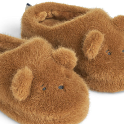 [Liewood] Aviaja Bear Slippers - Golden Caramel