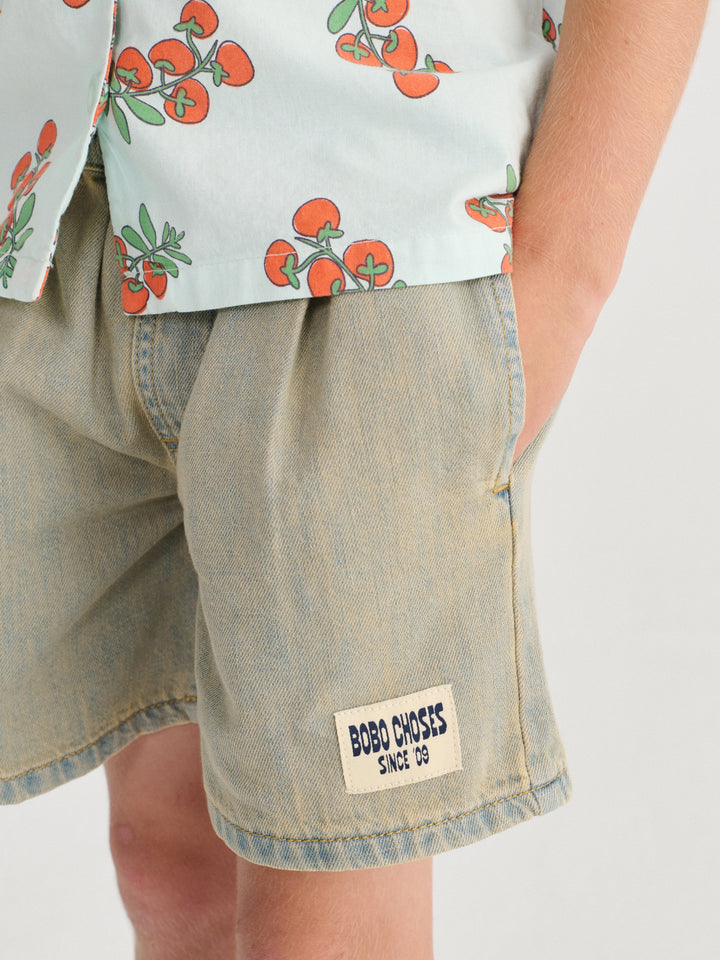 [ Bobo Choses] Since 09 Woven Bermuda Shorts - Prussian Blue