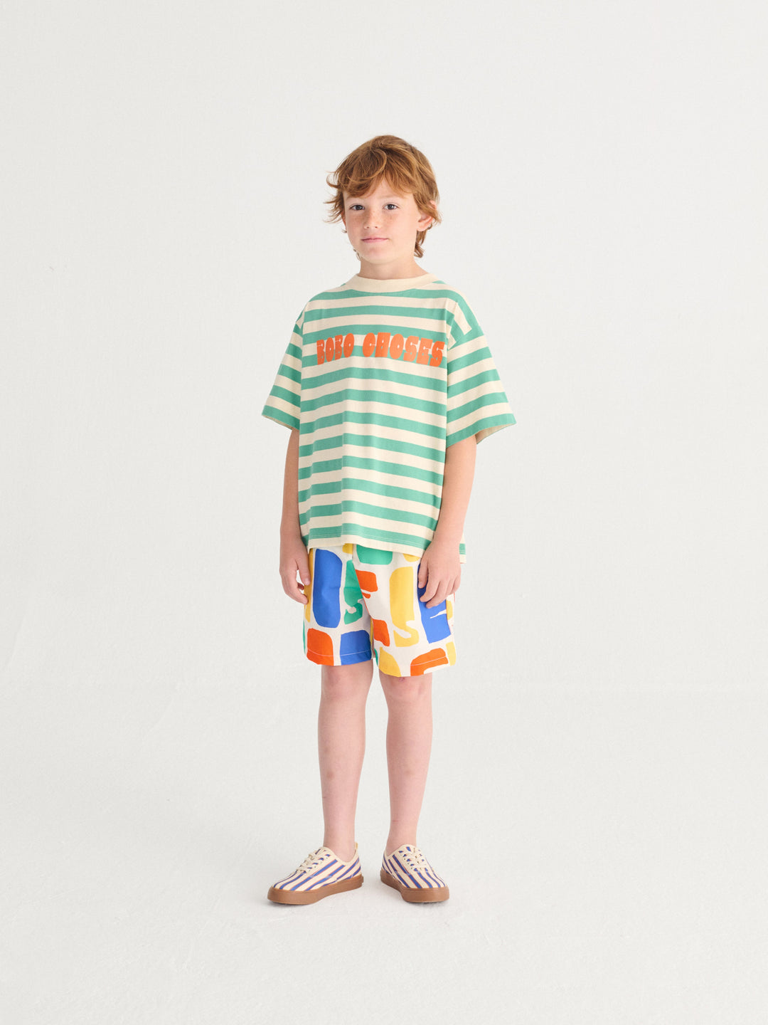 [Bobo Choses] Modern Striped T-shirt - Offwhite