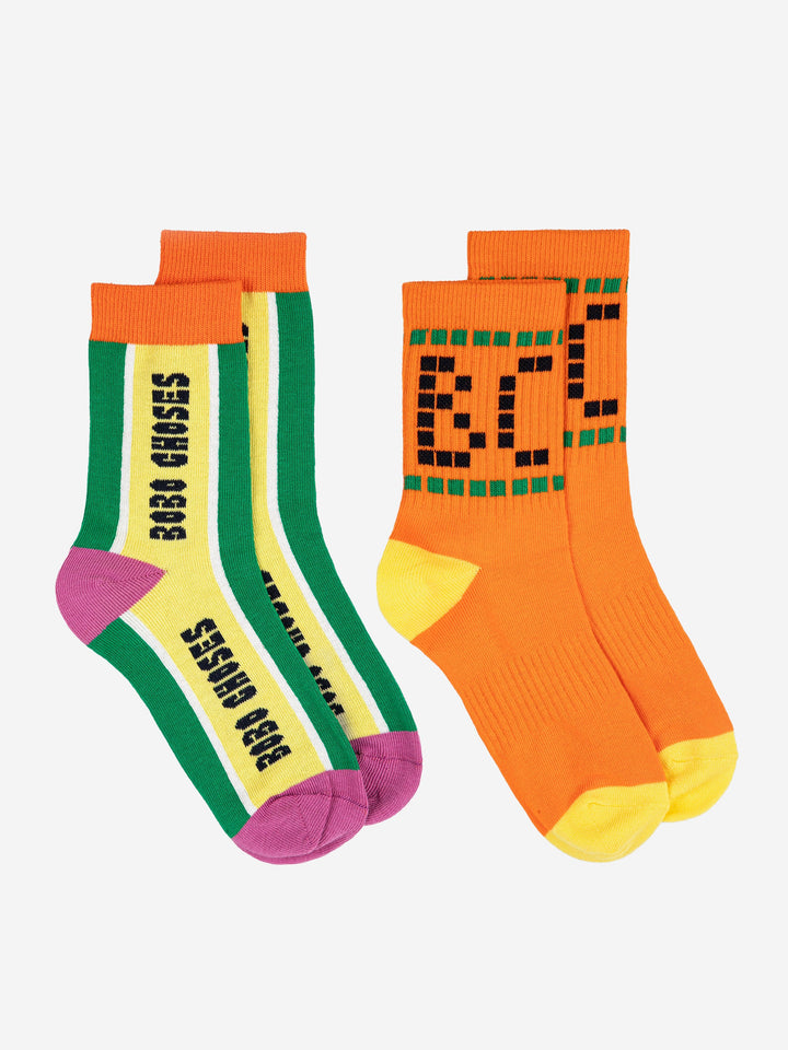 [ Bobo Choses] Short Socks Pack ☓2 - Multicolor