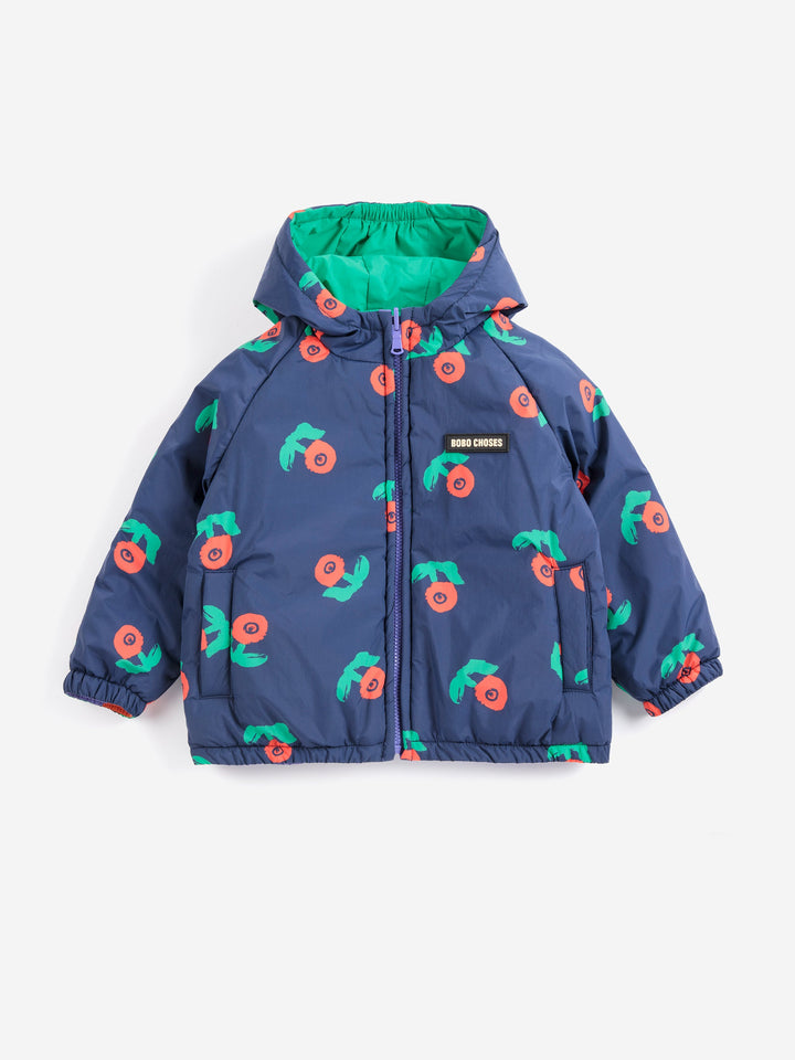 [Bobo Choses]Stamp Bloom all over reversible anorak-Navy