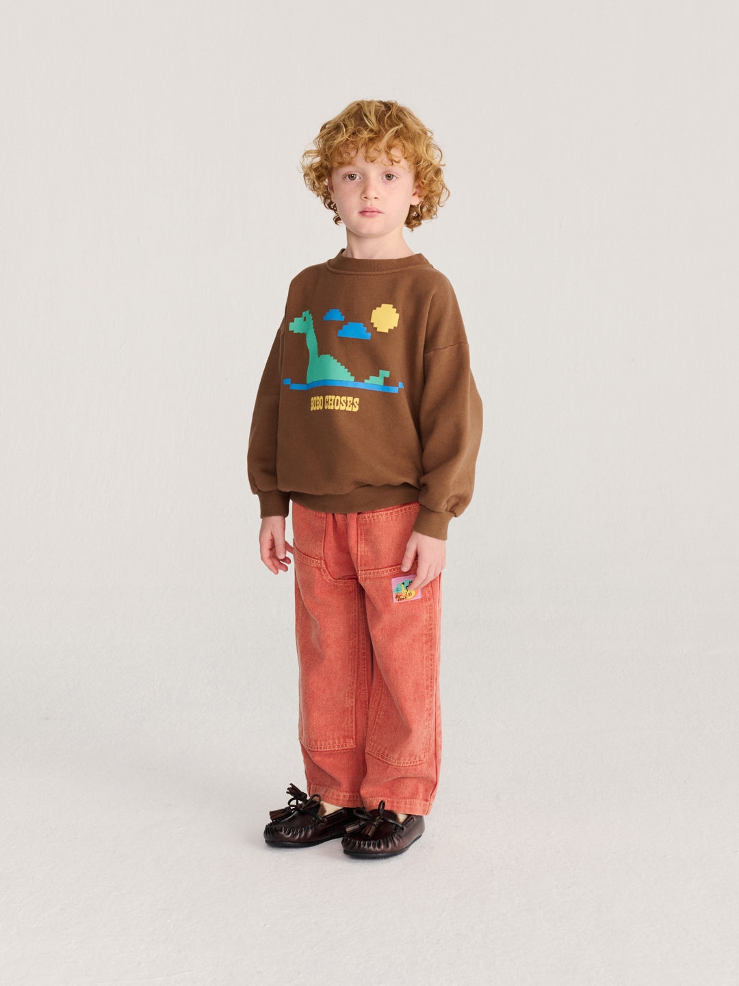 [Bobo Choses] Lake Monster sweatshirt-Dark Brown