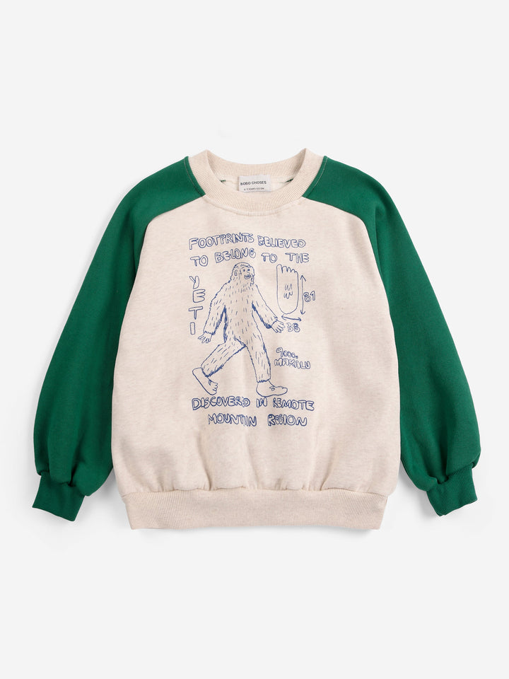 [Bobo Choses]Mr. Footish raglan sweatshirt-Offwhite