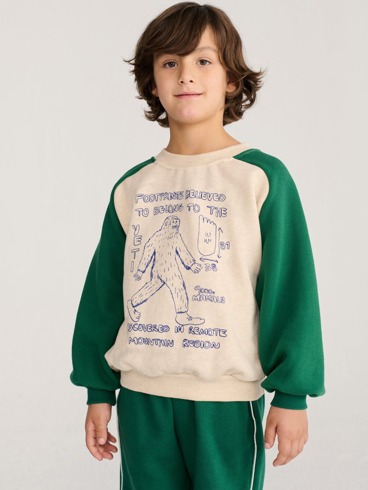 [Bobo Choses]Mr. Footish raglan sweatshirt-Offwhite