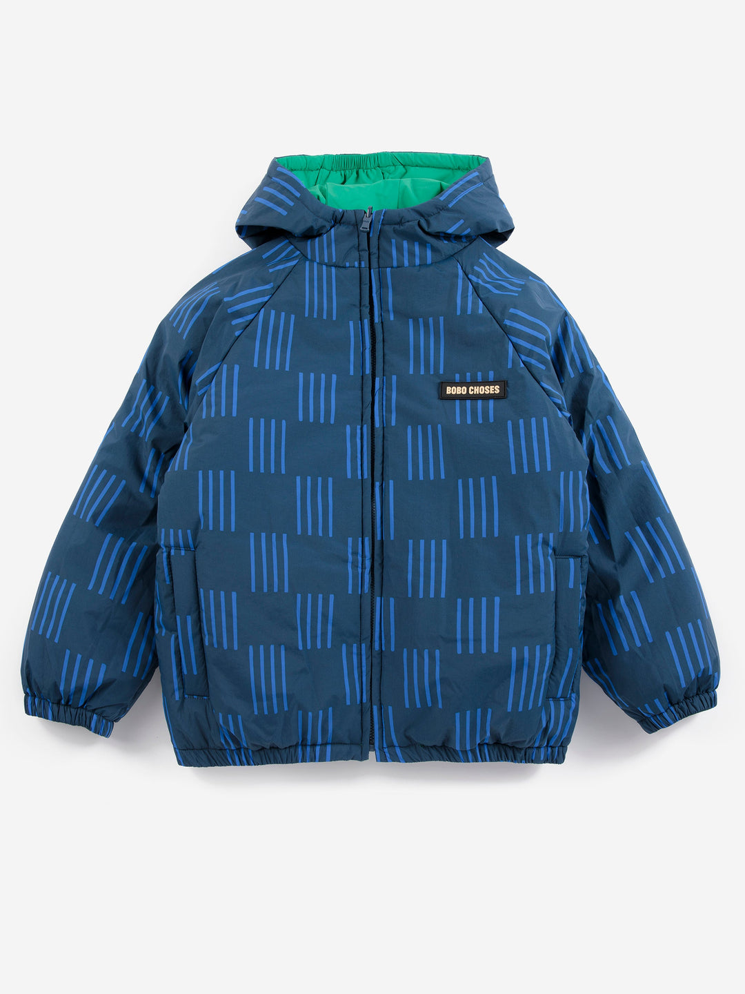 [Bobo Choses] Almost Moire all over reversible anorak-Navy Blue