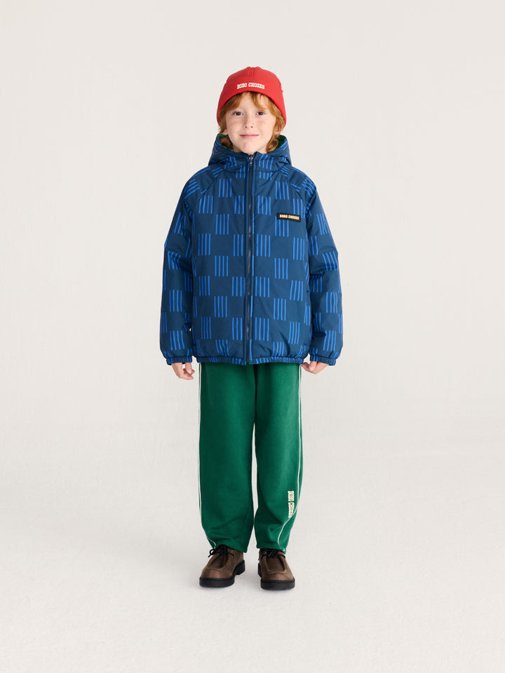 [Bobo Choses] Almost Moire all over reversible anorak-Navy Blue