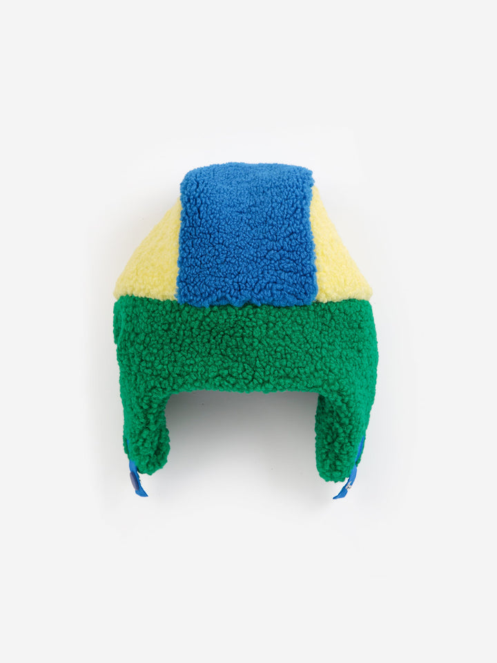 [Bobo Choses]Color block sheepskin chapka-Multicolor