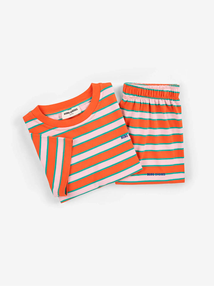 [Bobo Choses]Red Stripes Loungewear Set