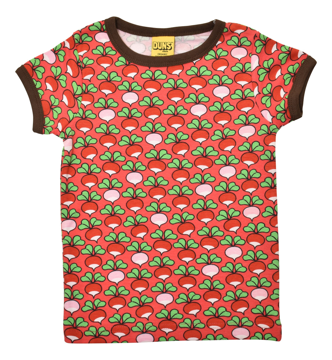 [DUNS Sweden]Short Sleeve Top -Multi radish Rouge Red