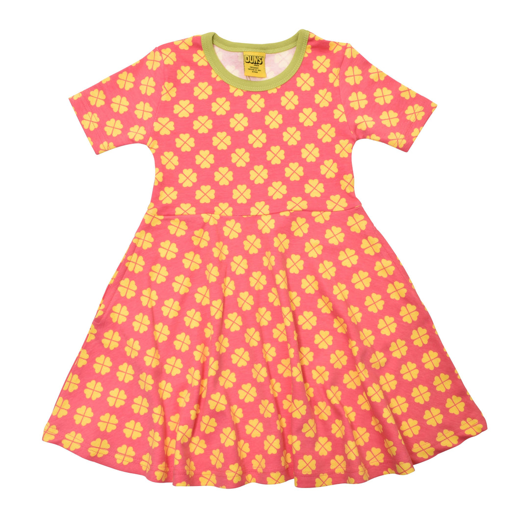 [DUNS Sweden] Short Skater Dress - Clover Hot Pink