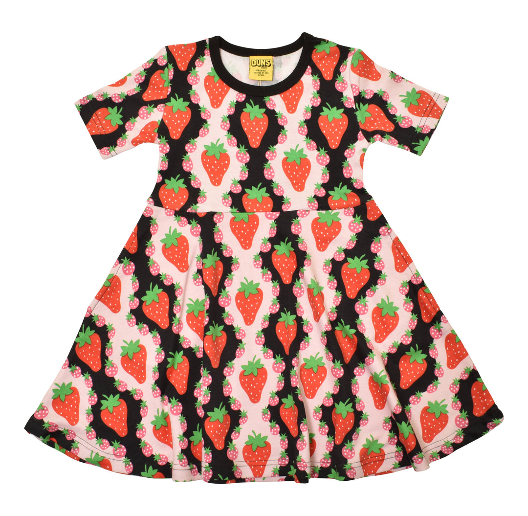 [DUNS Sweden] Short Skater Dress -Strawberries Pink