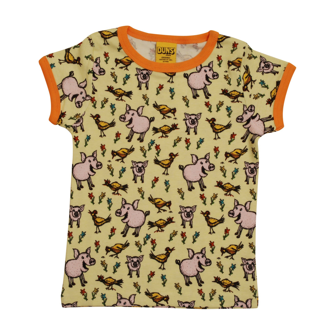 [DUNS Sweden] Short Sleeve Tops- Pigs and Chicks Green
