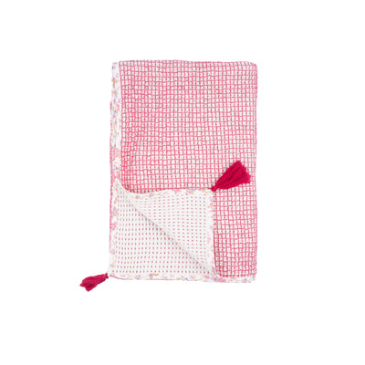 [Louise Misha] Beach Towel Lanita Cotton Waffle -Pink