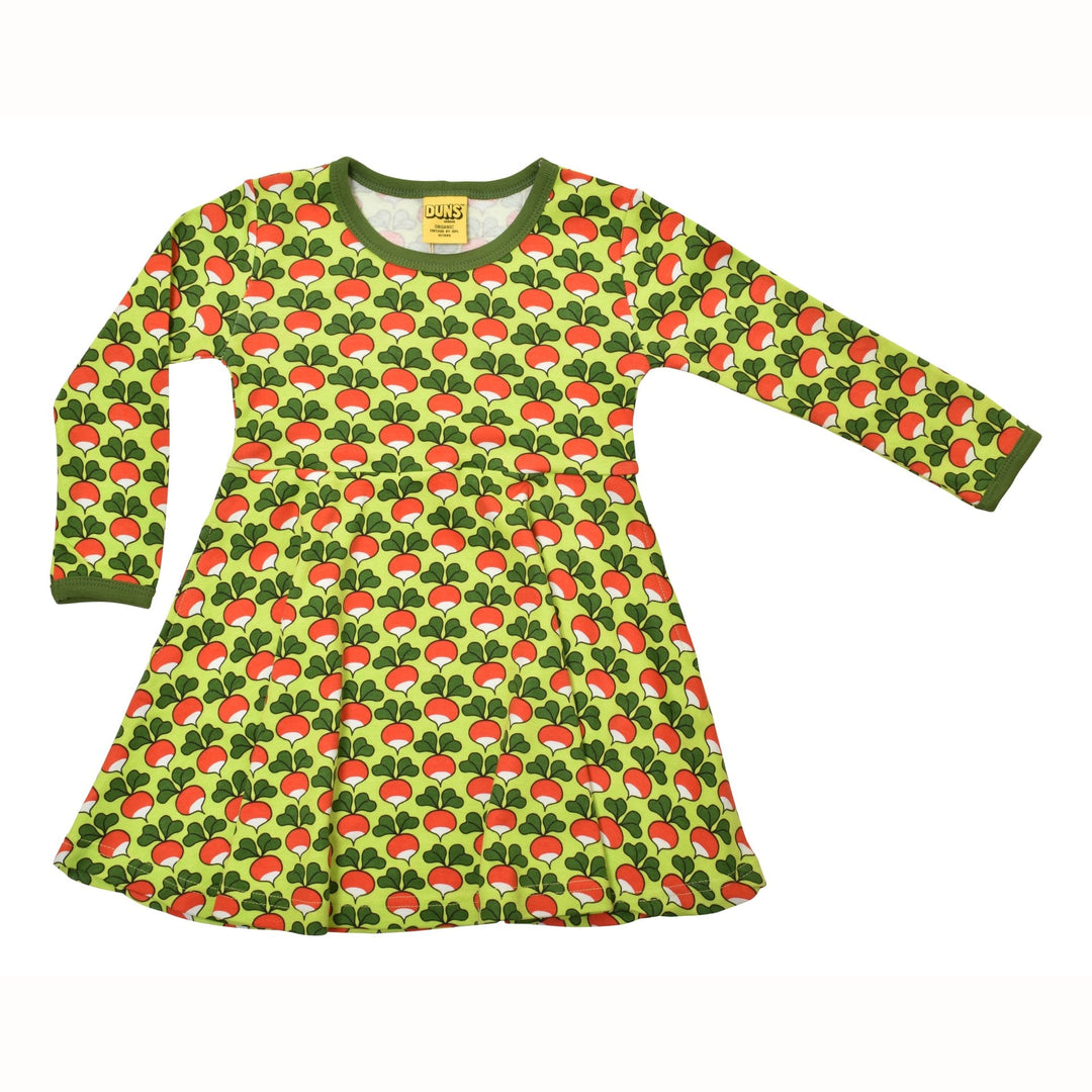 [DUNS Sweden] LS Gather Dress - Radish Tender Shoots Green