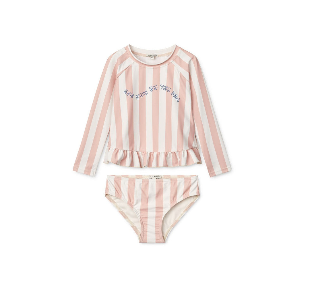 [Liewood] Dagny Swim Set - Y/D Stripe Sorbet Rose / Creme