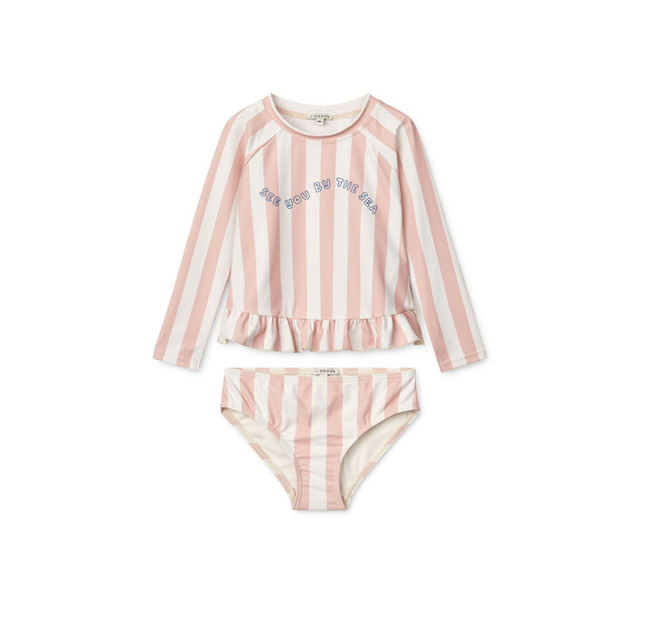[Liewood] Dagny Swim Set - Y/D Stripe Sorbet Rose / Creme