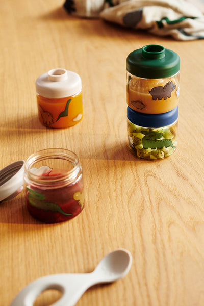 [Liewood] Dominique Baby Food Boxes 4-Pack - Dinosaurs / Mist